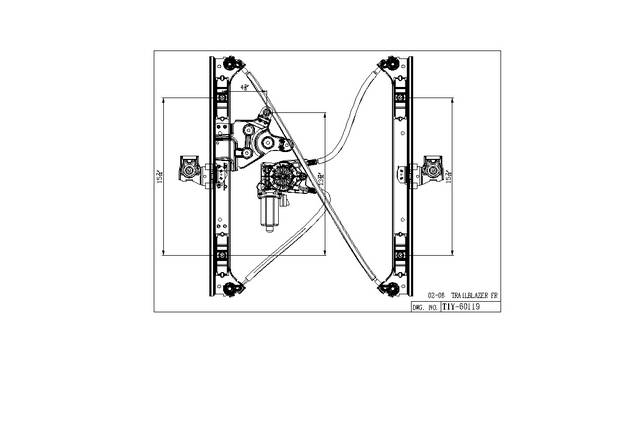 Aftermarket WINDOW REGULATORS for CHEVROLET - TRAILBLAZER, TRAILBLAZER,02-09,RT Front door glass regulator